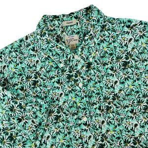 J Crew Classic Fit Linen Short Sleeve Button Up Shirt Men's XL Floral Print